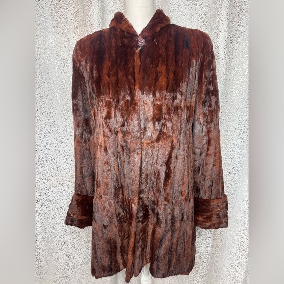 Frances Dallaire red brown /auburn real mink Fur Coat - Picture 1 of 7